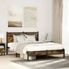 Image de Cadre De Lit En Métal Sans Matelas Chêne Fumé 140x200 Cm Vidaxl