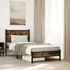 Image de Cadre De Lit En Métal Sans Matelas Chêne Fumé 80x200 Cm Vidaxl