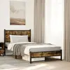 Image de Cadre De Lit En Métal Sans Matelas Chêne Fumé 107x203 Cm Vidaxl