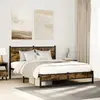 Image de Cadre De Lit En Métal Sans Matelas Chêne Fumé 140x190 Cm Vidaxl