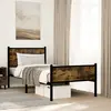 Image de Cadre De Lit En Métal Sans Matelas Chêne Fumé 75x190 Cm Vidaxl