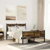 Image de vidaXL Cadre de lit en métal sans matelas chêne fumé 120x190 cm 4007847