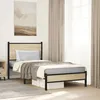 Image de vidaXL Cadre de lit en métal avec tête de lit chêne sonoma 90x190 cm lit simple meuble de chambre à coucher lit dinvité 4007860