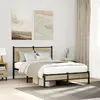 Image de Cadre De Lit En Métal Sans Matelas Chêne Sonoma 120x190 Cm Vidaxl