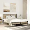 Image de Cadre De Lit En Métal Sans Matelas Chêne Sonoma 137x190 Cm Vidaxl
