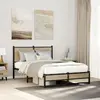 Image de Cadre De Lit En Métal Sans Matelas Chêne Sonoma 120x190 Cm Vidaxl