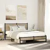 Image de Cadre De Lit En Métal Sans Matelas Chêne Sonoma 140x190 Cm Vidaxl