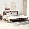 Image de vidaXL Cadre de lit en métal avec tête de lit chêne marron 160x200 cm lit double meuble de chambre à coucher lit 4007925