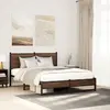Image de Cadre De Lit En Métal Sans Matelas Chêne Marron 140x190 Cm Vidaxl