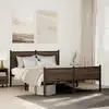 Image de Cadre De Lit En Métal Sans Matelas Chêne Marron 140x190 Cm Vidaxl