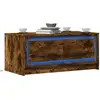 Image de Table Basse Avec Lumières Led Chêne Fumé Ois D'ingénierie Vidaxl