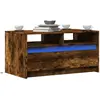 Image de Table Basse Avec Lumières Led Chêne Fumé Ois D'ingénierie Vidaxl