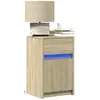 Image de Armoires De Chevet Et Lumières Led 2 Pcs Chêne Sonoma Vidaxl