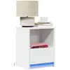 Image de Armoire De Chevet Avec Lumières Led Blanc Bois D'ingénierie Vidaxl