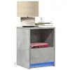 Image de vidaXL Armoires de chevet et lumières LED 2 pcs gris béton table dappoint armoire de lit table dappoint pour la 852026