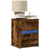 Image de Armoires De Chevet Et Lumières Led 2 Pcs Chêne Fumé Vidaxl
