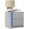 Image de Armoires De Chevet Et Lumières Led 2 Pcs Sonoma Gris Vidaxl