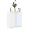 Image de Buffet Avec Led Blanc 77x34x85 Cm Bois D'ingénierie Vidaxl