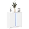Image de vidaXL Buffet avec LED blanc 77x34x85 cm bois dingénierie meuble de rangement meuble de rangement cuisine meuble de 852131