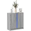 Image de Buffet Avec Led Sonoma Gris 77x34x85 Cm Bois D'ingénierie Vidaxl
