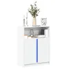 Image de vidaXL Buffet avec LED blanc 77x34x100 cm bois dingénierie 852145