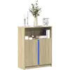 Image de Buffet Avec Led Chêne Sonoma 77x34x100 Cm Bois D'ingénierie Vidaxl