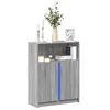 Image de vidaXL Buffet avec LED sonoma gris 77x34x100 cm bois dingénierie meuble de rangement meuble de rangement cuisine meuble 852150