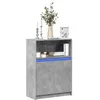 Image de vidaXL Buffet avec LED gris béton 72x34x100 cm bois dingénierie meuble de rangement meuble de rangement cuisine meuble 852162