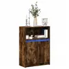 Image de Buffet Avec Led Chêne Fumé 72x34x100 Cm Bois D'ingénierie Vidaxl