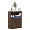Image de vidaXL Buffet avec LED chêne marron 72x34x100 cm bois dingénierie meuble de rangement meuble de rangement cuisine meuble 852165
