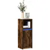 Image de Buffet Avec Led Chêne Fumé 38x34x100 Cm Bois D'ingénierie Vidaxl