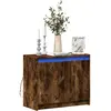 Image de Buffet Avec Led Chêne Fumé 72x34x61 Cm Bois D'ingénierie Vidaxl