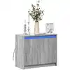 Image de Buffet Avec Led Sonoma Gris 72x34x61 Cm Bois D'ingénierie Vidaxl