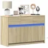 Image de Meuble Tv Avec Led Chêne Sonoma 91x34x61 Cm Bois D'ingénierie Vidaxl