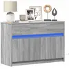 Image de Meuble Tv Avec Led Sonoma Gris 91x34x61 Cm Bois D'ingénierie Vidaxl