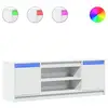 Image de Vidaxl meuble tv avec led blanc 139,5x34x50 cm bois d'ingénierie