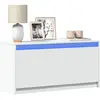 Image de Meuble Tv Avec Led Blanc 100x34x50 Cm Bois D'ingénierie Vidaxl