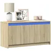 Image de Meuble Tv Avec Led Chêne Sonoma 100x34x50 Cm Bois D'ingénierie Vidaxl