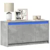 Image de Meuble Tv Avec Led Gris Béton 100x34x50 Cm Bois D'ingénierie Vidaxl