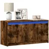 Image de Meuble Tv Avec Led Chêne Fumé 100x34x50 Cm Bois D'ingénierie Vidaxl