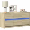 Image de Meuble Tv Avec Led Chêne Sonoma 100x34x50 Cm Bois D'ingénierie Vidaxl