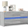 Image de Meuble Tv Avec Led Sonoma Gris 100x34x50 Cm Bois D'ingénierie Vidaxl