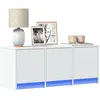 Image de Meuble Tv Avec Led Blanc 97x34x40 Cm Bois D'ingénierie Vidaxl