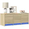 Image de Meuble Tv Avec Led Chêne Sonoma 97x34x40 Cm Bois D'ingénierie Vidaxl