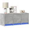 Image de Meuble Tv Avec Led Gris Béton 97x34x40 Cm Bois D'ingénierie Vidaxl