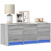 Image de Meuble Tv Avec Led Sonoma Gris 97x34x40 Cm Bois D'ingénierie Vidaxl