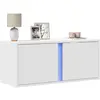 Image de Meuble Tv Mural Avec Lumières Led Blanc 80x31x35 Cm Vidaxl