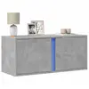 Image de Meuble Tv Mural Avec Lumières Led Gris Béton 80x31x35 Cm Vidaxl