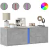 Image de Meuble Tv Mural Avec Lumières Led Gris Béton 100x31x35 Cm Vidaxl