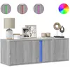 Image de Meuble Tv Mural Avec Lumières Led Sonoma Gris 100x31x35 Cm Vidaxl